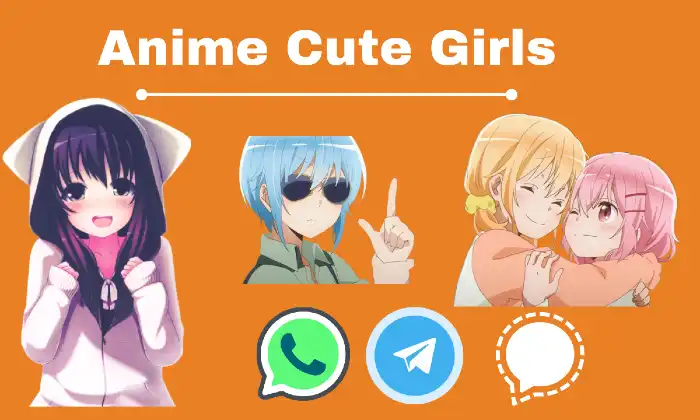 anime girl stickers for whatsapp,telegram and signal